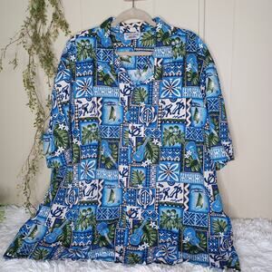 Pacific Legend Hawaiian Shirt Mens Short Sleeve Button Down Shirt 3XL
